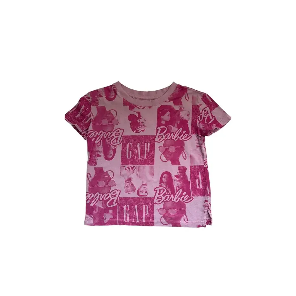 Gap Girls Bundle Barbie Hoodie Sweatshirt Barbie T Shirt Print Pink Size 4-5